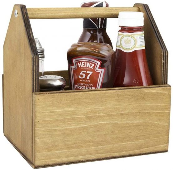 Chalkboards UK WC981 Condiment Holder for Bar and Table Tops, oak, Brown, 18.5 x 15.5 x 20 cm - Image 2