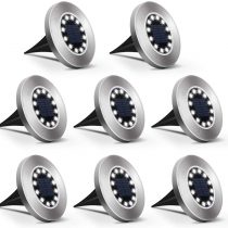GIGALUMI Solar Ground Lights 12LEDs 8PACK In-Ground Lights Solar Powered Pathway Lights Outdoor Decking Landscape Lamp for Lawn Yard Pool Patio