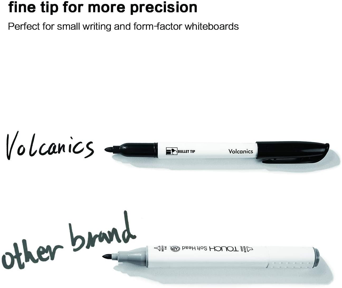 Volcanics Black Whiteboard Pens White Board Markers Dry Wipe Pens for Whiteboard No toxic Fine tip Thin Box Pack of 36 - Image 2