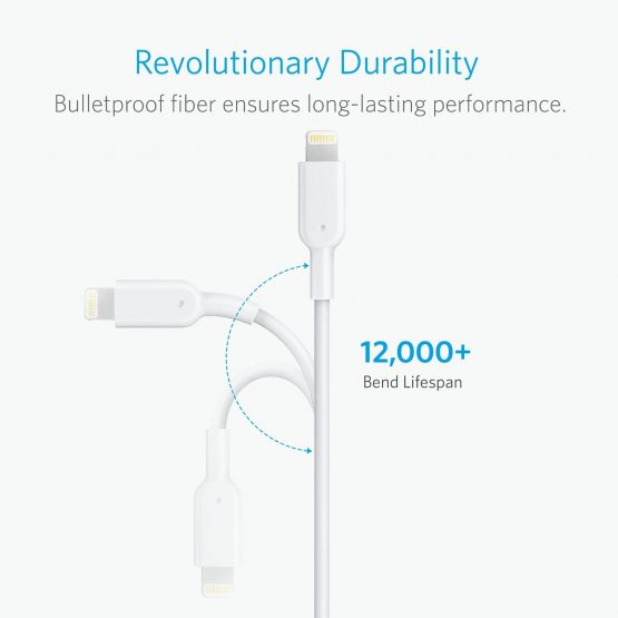 Anker iPhone Charger Cable, Powerline II Lightning Cable (10ft), Durable Cable, MFi Certified for iPhone Xs/XS Max/XR/X / 8/8 Plus /7/7 Plus, iPad 8 - Image 3