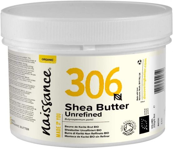 Naissance Organic Shea Butter (no. 306) 250g - Pure, Natural, Certified Organic, Unrefined, Hand Kneaded, Vegan and Fragrance Free