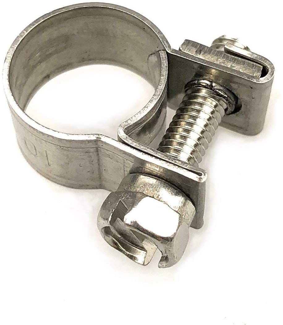 Pack of 5 Stainless Steel Mini Fuel Line Hose Clip Petrol Pipe Clamps Silver (11-13mm)