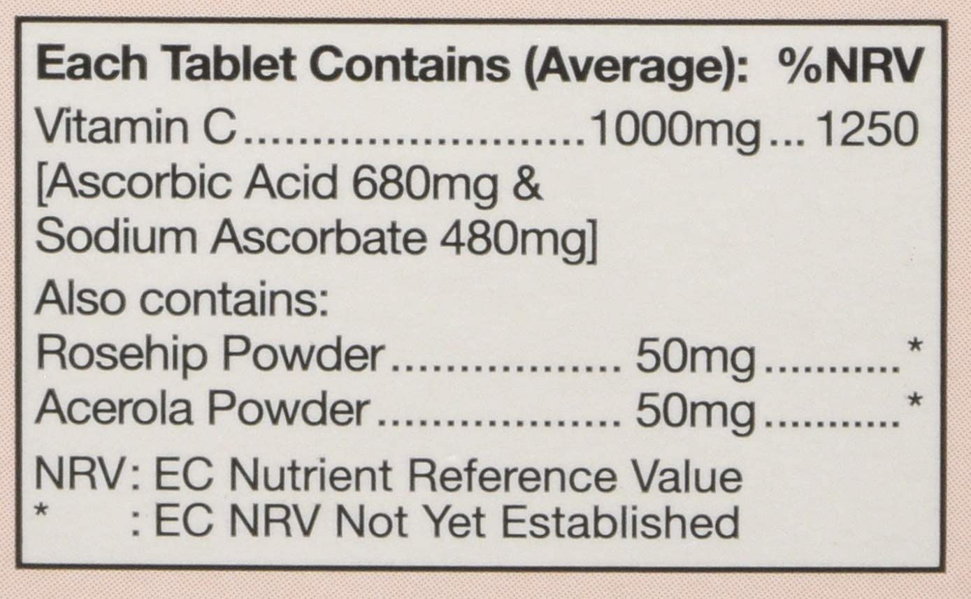 HealthAid Vitamin C 1000mg - Chewable - 60 Vegetarian Tablets, White, 1 count (Pack of 60) - Image 2
