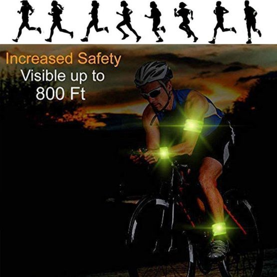 CASKIE Reflective Belt Elastic Armband Wristband Stretchy Material for Safety Running Jogging Walking Biking Cycling Hi Vis Belt Safety Gear - High Visibility Elasticated Armbands - Image 3