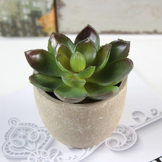 BESTOMZ 3pcs Decorative Faux Succulent Artificial Succulent Fake Simulation Plants with Pots - Image 4