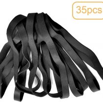 Rubber Bands, 35 Pcs Large Thick Elastic Rubber Bands Set Heavy Duty Trash Can Bands for Office Home School Bank Bank, Strong Durable Wide for Industrial, Cat Litter Box,File Folders Black