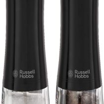 Russell Hobbs 28010-56 Electric Salt and Pepper Mill Set, Adjustable Grinder – Black Metal
