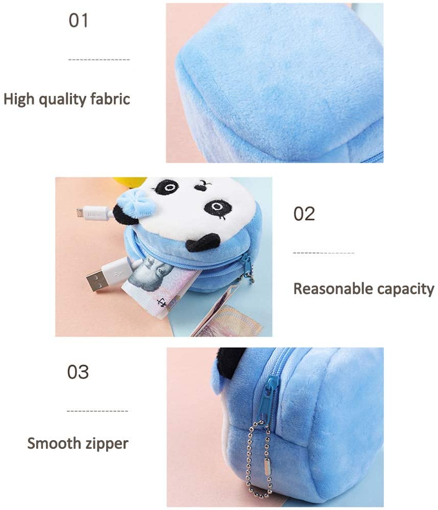 whatUneed Cartoon Plush Coin Purse,Cute Animals Coin Pouch Bag for Kids Coin Tray Wallet Key Holder Clutch Bags, Headphones - Image 3