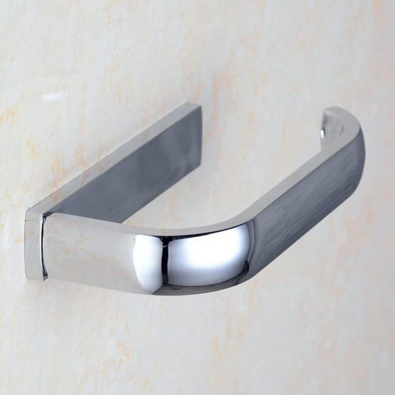 Aothpher Modern Toilet Roll Paper Holder Wall Mounted Bathroom Tissue Rack, Brass, Chrome Finish (brass) - Image 4