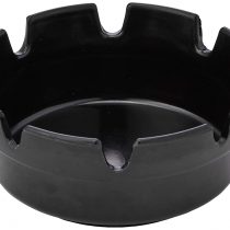Genware NEV-B322 Melamine Deep Ashtray, 100 mm Diameter, Black