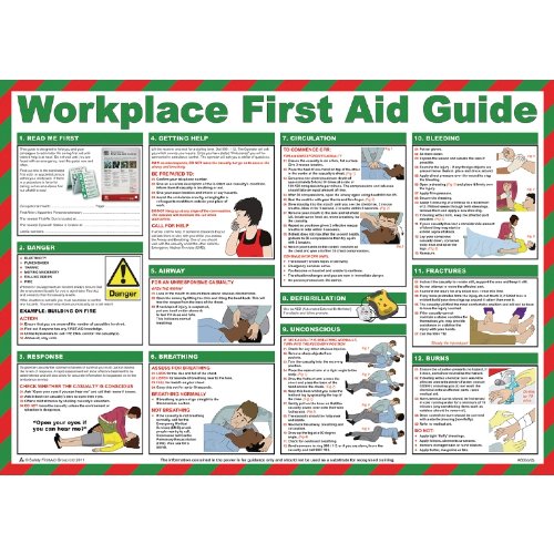 First Aid Guide For Workplace Poster Safety Signs 420X590mm – BigaMart