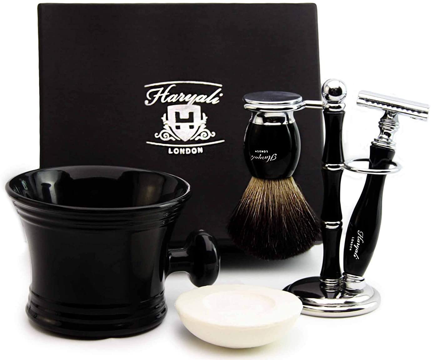 Haryali London 5 Pcs Wet Shave Kit, Complete Shaving Set including Double Edge Safety Razor, Shaving Soap, Shaving Brush - Image 2