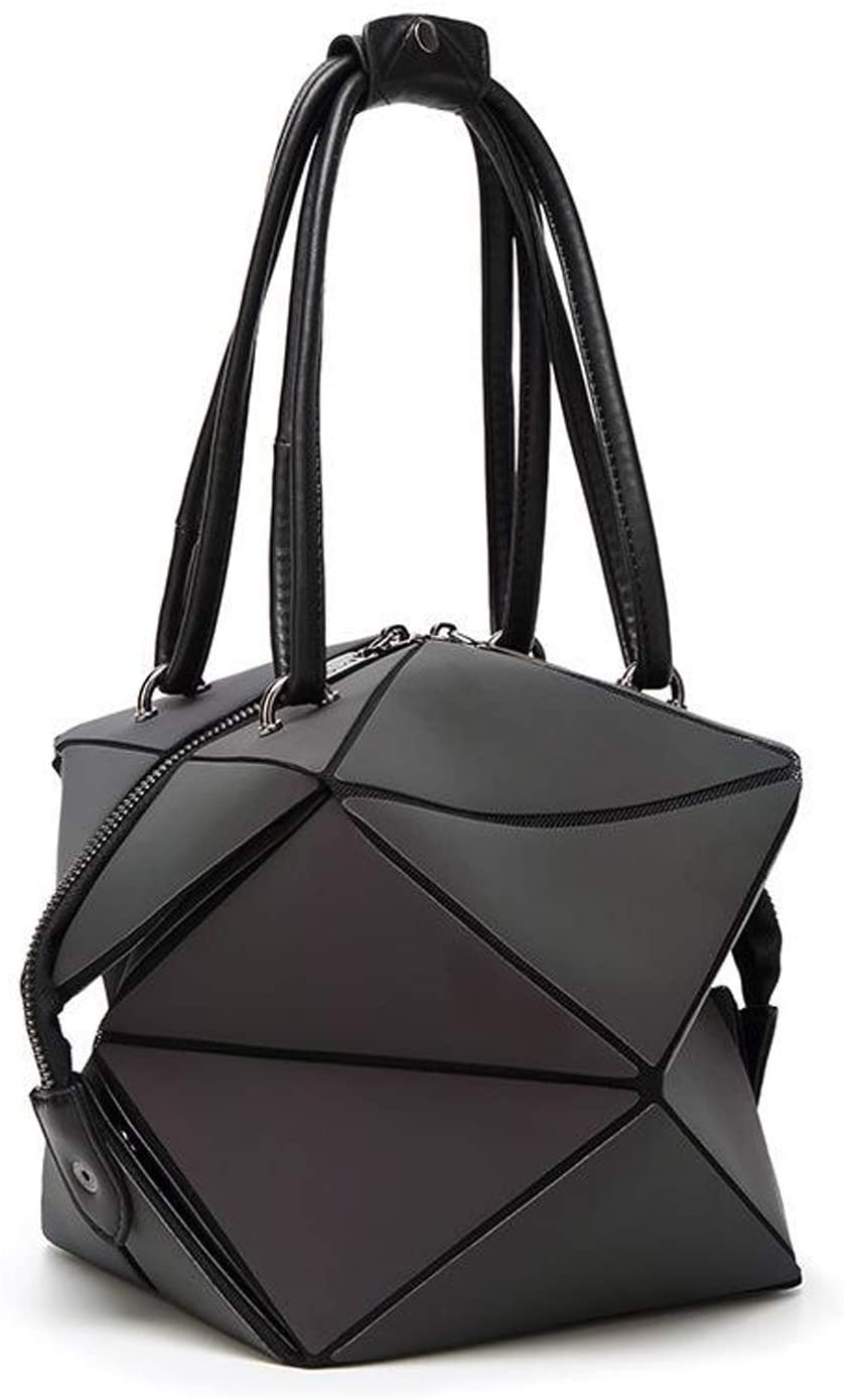 Luminous Geometric Handbag for Women Large Tote Bag Shard Lattice Design Holographic Top-Handle Bags Ladies Shoulder Bag,Colour Changing,Shining in the Light,4 in 1 Fashion Deformation Style (Color-1) - Image 3