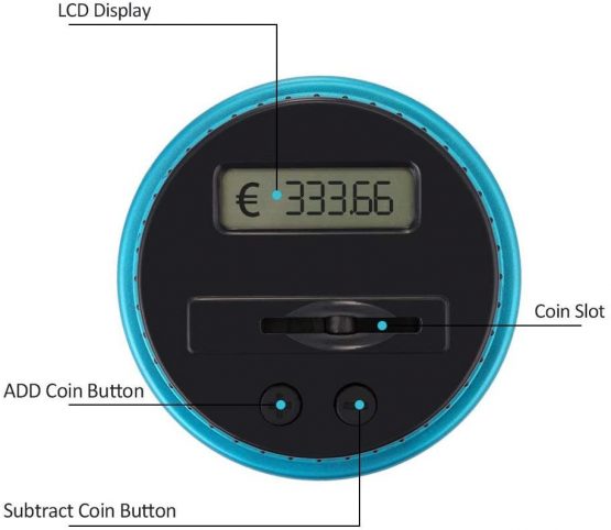 Onever creative digital coin, jar, automatic, coin, counter, money bank, save box with LCD display, 2.5 litre large capacity for coins, perfect gift for kids. - Image 3