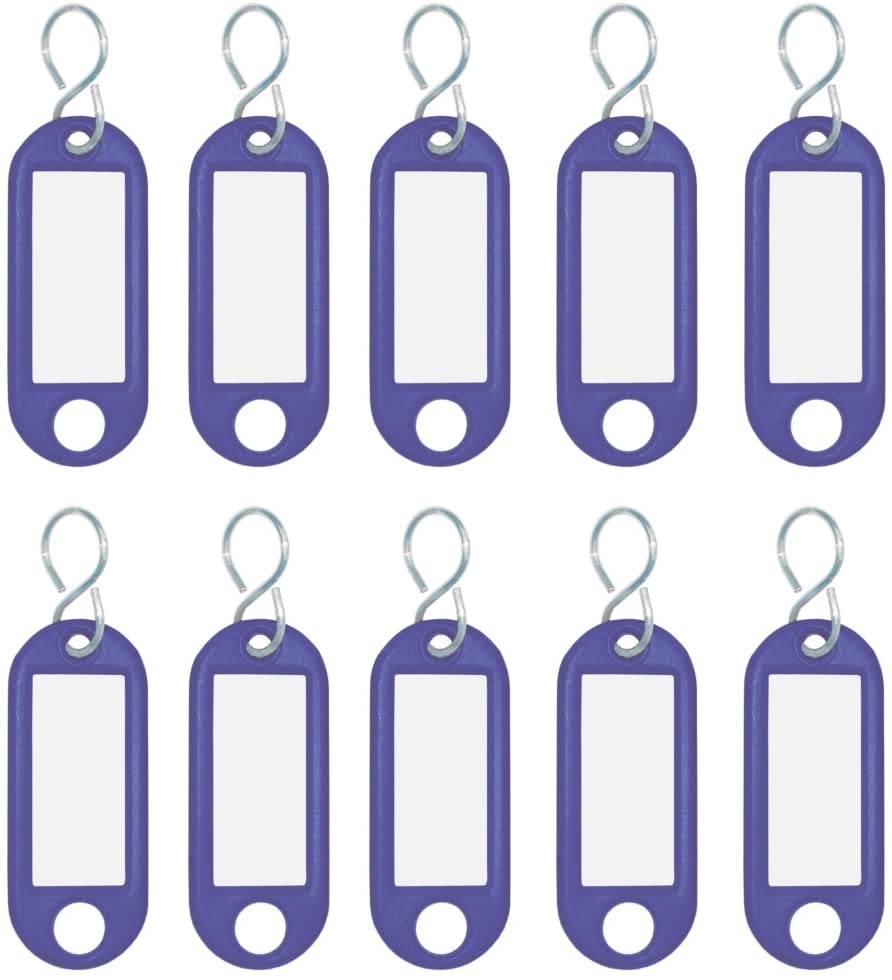 Wedo 262 103403 Key Ring Tag - Blue (Pack of 10)