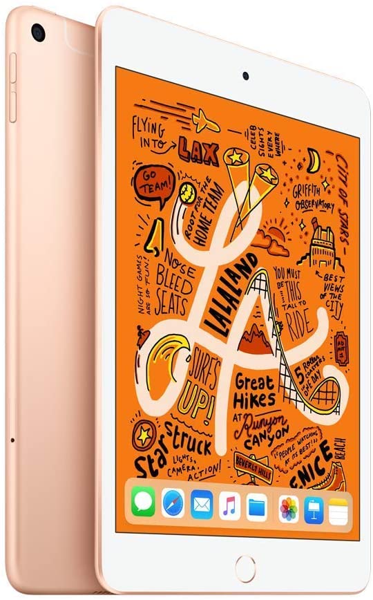 2019 Apple iPad Mini (7.9-inch, Wi-Fi + Cellular, 64GB) Gold (Renewed)