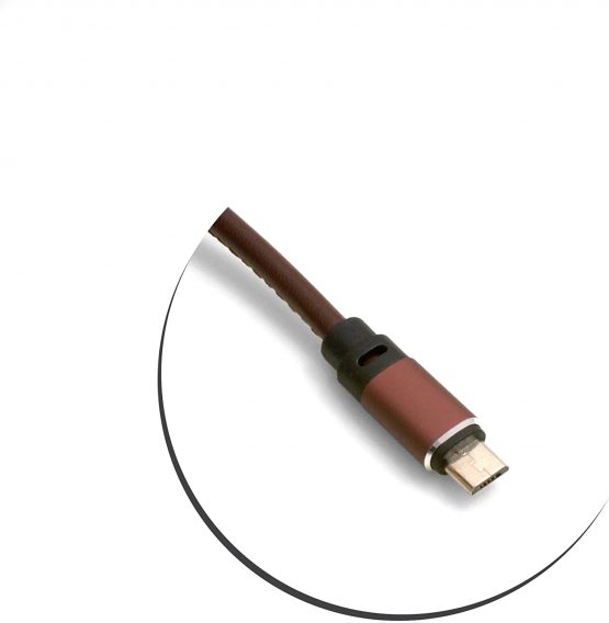 SYSTEM-S 56529159 Micro USB Male to USB 3.0 A (Male) Adaptor and Cable 25 cm Artificial Leather Brown - Image 3