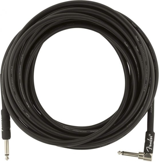 Fender Professional Series - Instrument Cables - 25' (BQ 6) 7.5 Metre,Black (Angled) - Image 4