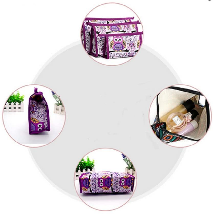 Panlom® Set of 3 Women Makeup Bags Women Bag Waterproof Travel Wash Cosmetic Pouch Tote Clutch Zipper Purse (Style 2) - Image 4