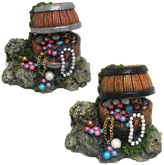 Amtra Resin decoration BARREL WITH TREASURE - assorted colours