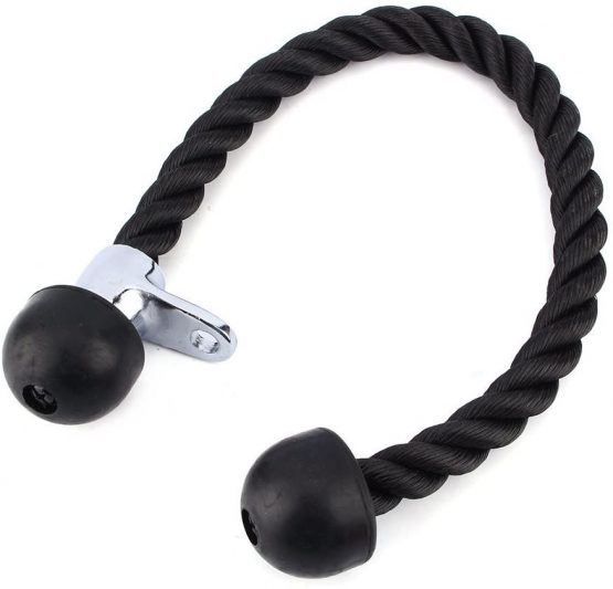 Deluxe Gym Tricep Ropes 27-inch Heavy Duty Polypropylene Braid Tricep Rope Pull Down Double Grip (Black) - Image 3