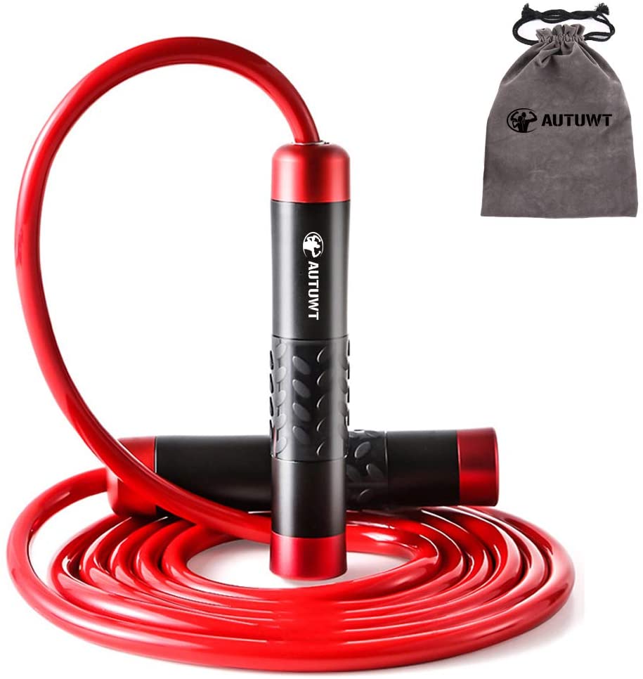 Weighted Skipping Rope 1LB,Heavy Jump Rope 3 Meter Adjustable Length Bearing Tangle-Free Skipping Ropes For Adult Fitness,CrossFit