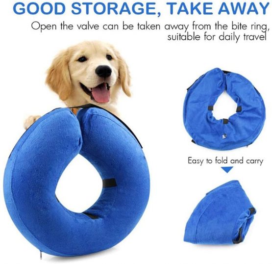 Frifer Adjustable Inflatable Recovery Collar for Dogs and Cats, L (Neck Cirfumference: 42-55cm / 16.6-21.6in) - Image 2