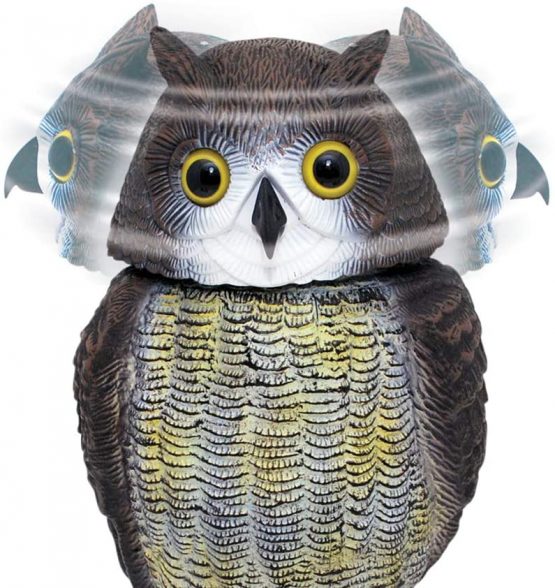 Defenders STV965 Wind-Action Owl, (Life-like Decoy Deterrent, Scares Birds From Gardens), Grey, One Size - Image 2