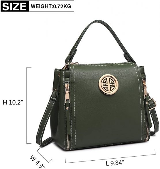 Miss Lulu Women Handbags Pu Leather Casual Travel Ladies Top Handle Crossbody Shoulder Messenger Bag Medium Tote - Image 4