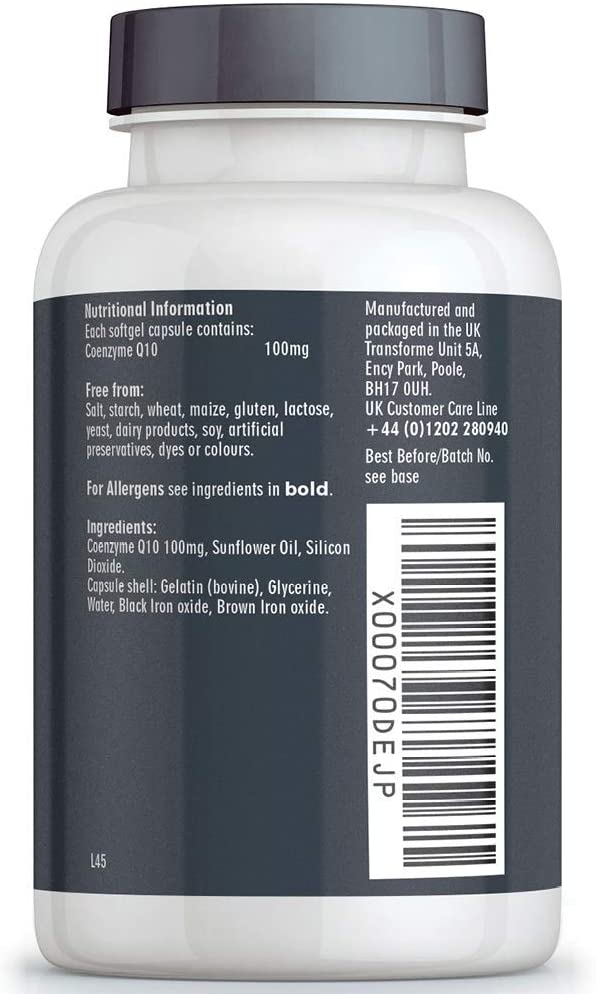 Transforme CoQ10 100mg 180 Capsules, High Absorption High Strength Coenzyme Q10 Liquid Softgels, 6 Months Supply - Image 3