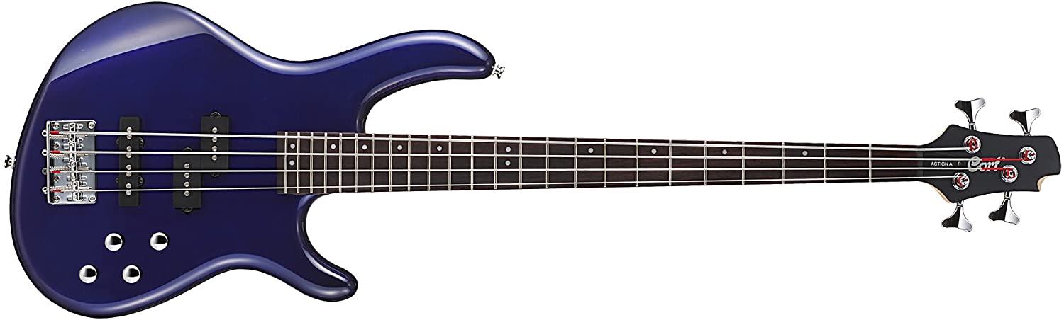 Cort B-001-0759-0 Electric Bass Modern Style 4 String Entry Level Excellent Quality, Blue
