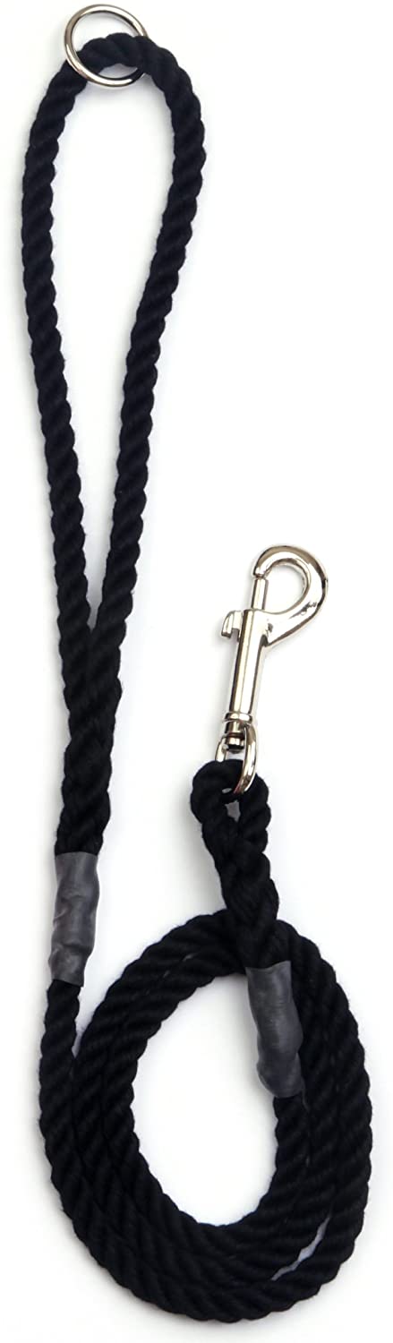 Outhwaite Rope Gun Dog Lead with Trigger Hook, 48-inch, Black
