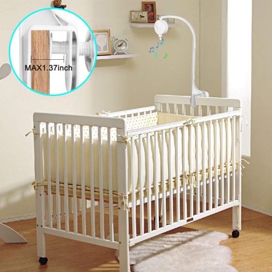 AIFUDA 25 Inch Baby Musical Crib Mobile Bed Bell Holder Infant Bed Decoration Toys Rotating Music Box Nut Screw Arm Bracket - Image 2