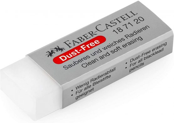 Faber-Castell Dust-Free Comfort Edge Eraser Rubbers - White - Pack of 5 - Image 2