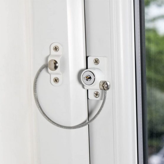 Cardea Essential Child Safety Cable Window Opening Restrictor Lock uPVC Suitable - White (1) - Image 2