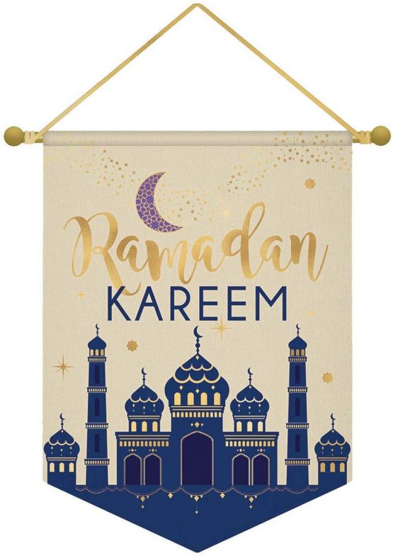 amscan 242170 Eid Ramadan Kareem Canvas Banner 28cm x 38cm-1 Pc