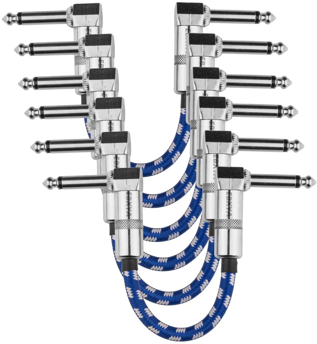 Guitar Patch Cable EBXYA 6.35mm Guitar Patch Leads 15cm(6 inch) 6Packs