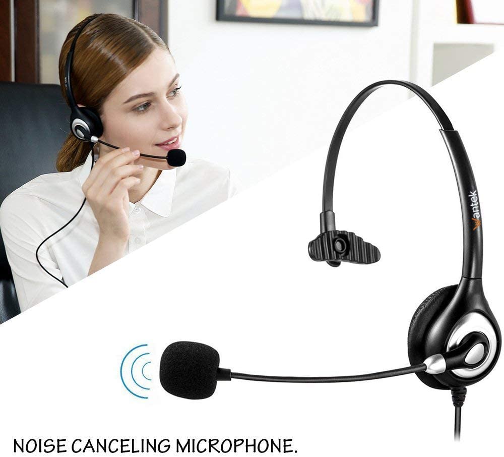 Wantek USB Headset with Microphone for Laptop USB/Type-C Jack Wired Headphones with Noise Cancelling Mic & Audio Controls - Image 2