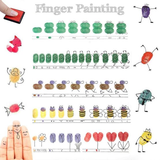 Ink Pad Stamps, DazSpirit 24 Colors Fingerprint Ink Pad Stamps Fingerprint Drawing DIY Color Washable for Kid Imagination Rubber Stamp Scrapbooking Card Making Art Craft - Image 2