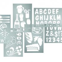 American Metalcraft SECSTN5 Transparent Stencil Set for Restaurant Signage, Assorted Shapes & Letters
