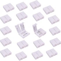LitaElek 20pcs 2 Pin LED Strip to Strip Connector LED Tape Light Connector for 8mm Wide Monochrome SMD 3528 2835 Flexible LED Ribbon Light Single Colour LED Strip Adapter Connector
