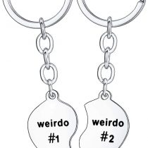 BESPMOSP 2PC Weirdo 1 and Weirdo 2 Keychain Set Friendship Gifts Best Friend Keychain Graduation Gifts