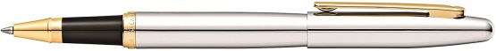 Sheaffer VFM - Refillable rollerball pen, polished chrome finish, gold tone trim - Image 2