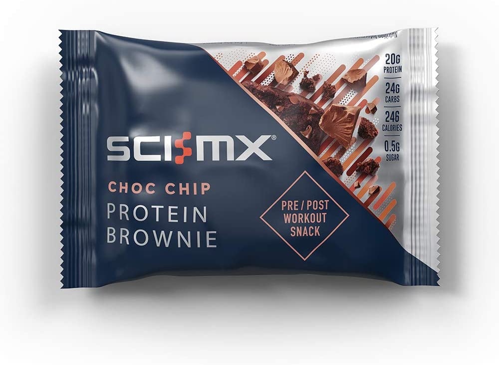 SCI-MX High Protein Chocolate Chip Brownie Box, 20g protein, 0.5g sugar + 246 calories per brownie, Pack of 12 x 65 g - Image 2