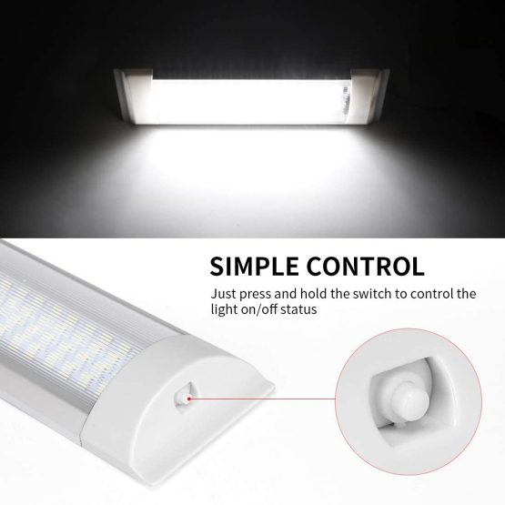 Interior Lights,SUPAREE LED RV Ceiling Light Roof Lights 12V-80V 72LED Interior Lighting for RV/Camper/Trailer/Motorhome/Van/Boat with ON/OFF Switch White (Pack of 2)+ (2Extend Cord) - Image 2