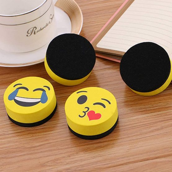 X-BLTU Smiley Magnetic Drywipe Eraser,Magnetic Whiteboard Kit,Drawing Board Cleaning Eraser Suitable for Children,Teachers, School, Office, Family (4pc Strong Magnets) - Image 3