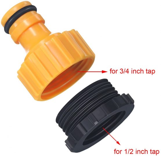 4 Pack Plastic Garden Hose Tap Connector, 1/2 Inch and 3/4 Inch Size 2-in-1 - Image 2