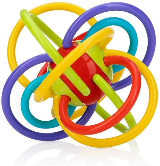 Nuby Lots A Loops Teething Ring and Built-in Rattle Toy