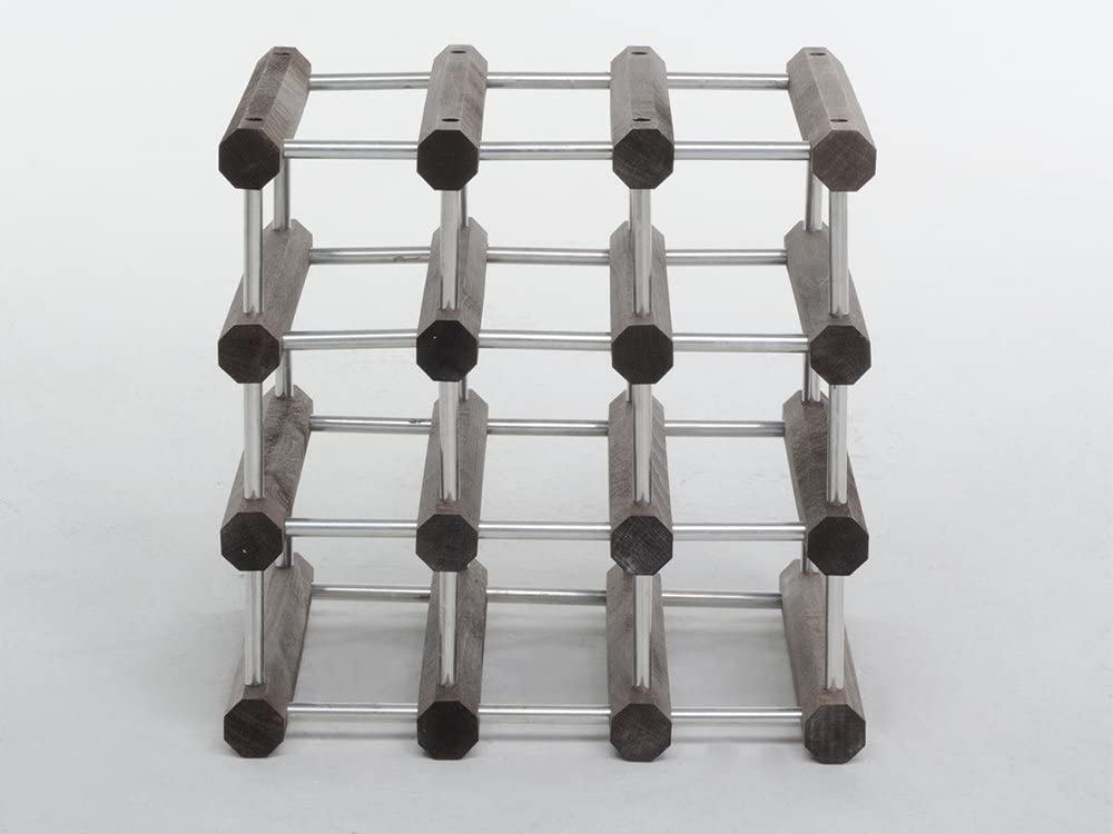 Foppapedretti Il Cantiniere Wine Rack Alluminio/Wengè, Aluminum/Wenge, 12 bottiglie - Image 4