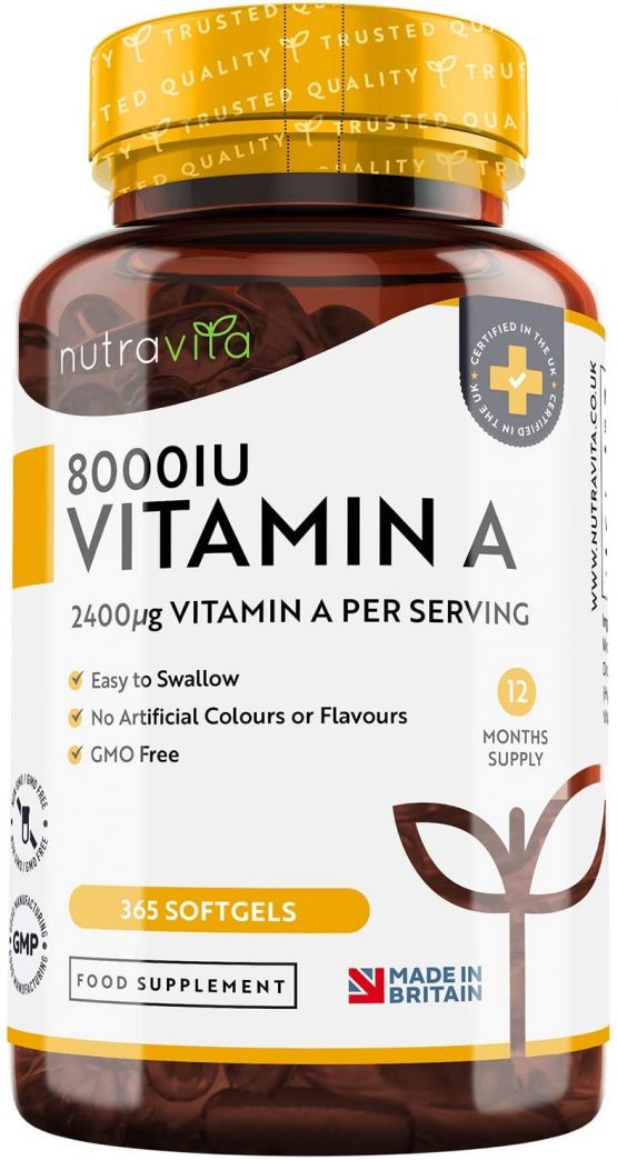 Vitamin A 8,000IU 365 Softgels Vitamin A Supplement for Normal Skin